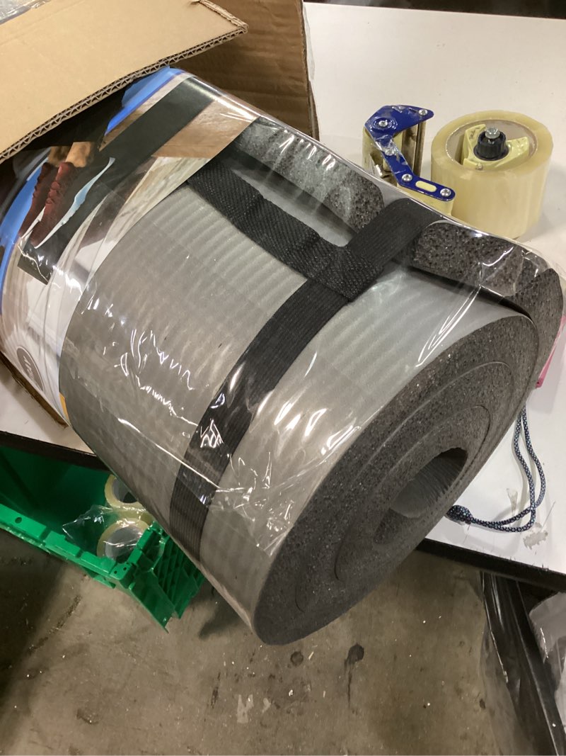 Condition photo showing New/Like New for CAP Barbell 1-Inch High Density Exercise Yoga Mat with Strap | Multiple Colors Gray