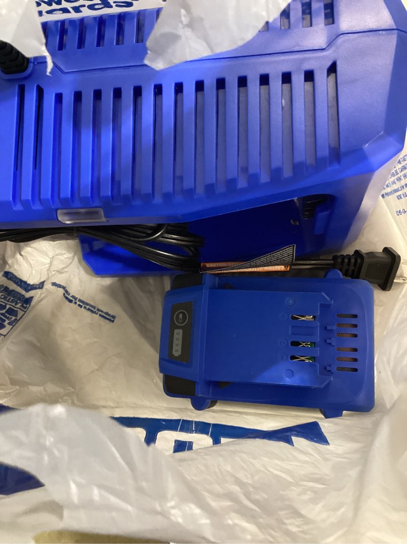 Condition photo showing As Is for kobalt 24 -volt 2 -pack lithium-ion ( 4.0 ah 4.0 ah battery and charger )