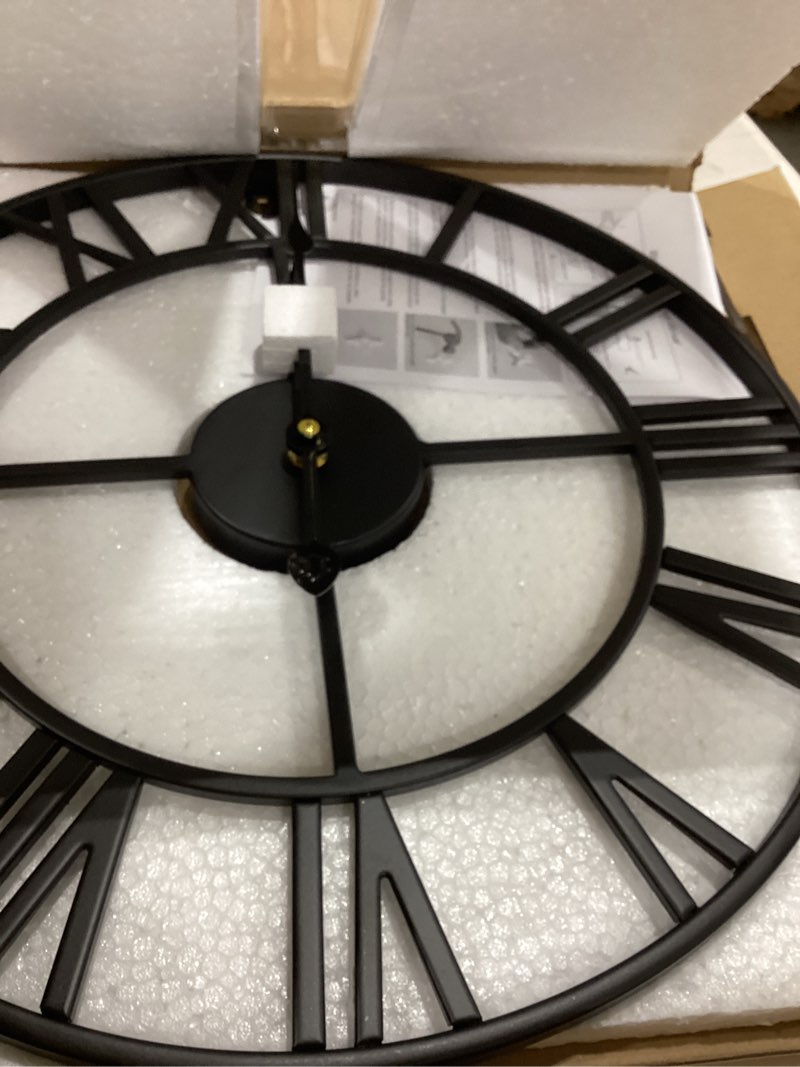 Condition photo showing Good Condition for 16inch/40cm wall clocks battery operated,wall clocks for living room decor, bedroom,office,bathroom,silent,large wall clock for home and kitchen,farmhouse (iron roman numerals, 16 inches) iron roman numerals 16 inches