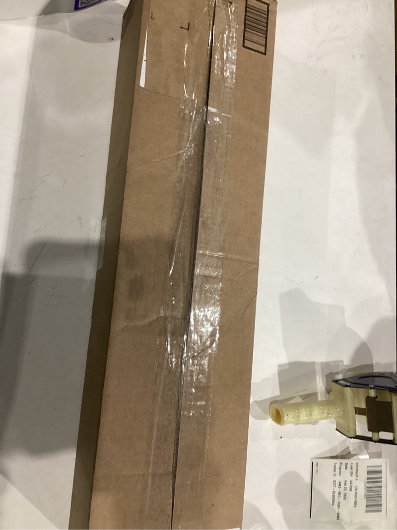 Condition photo showing As Is for Madison Park Galen Matte Linen Cordless Roman Shades - Fabric Privacy Single Panel Darkening, Energy Efficient, Thermal Insulated Window Blind Treatment, for Home, Living Room Decor, 27" W x 64" H Room Darkening Basketweave Matte Linen 27"W x 64"H