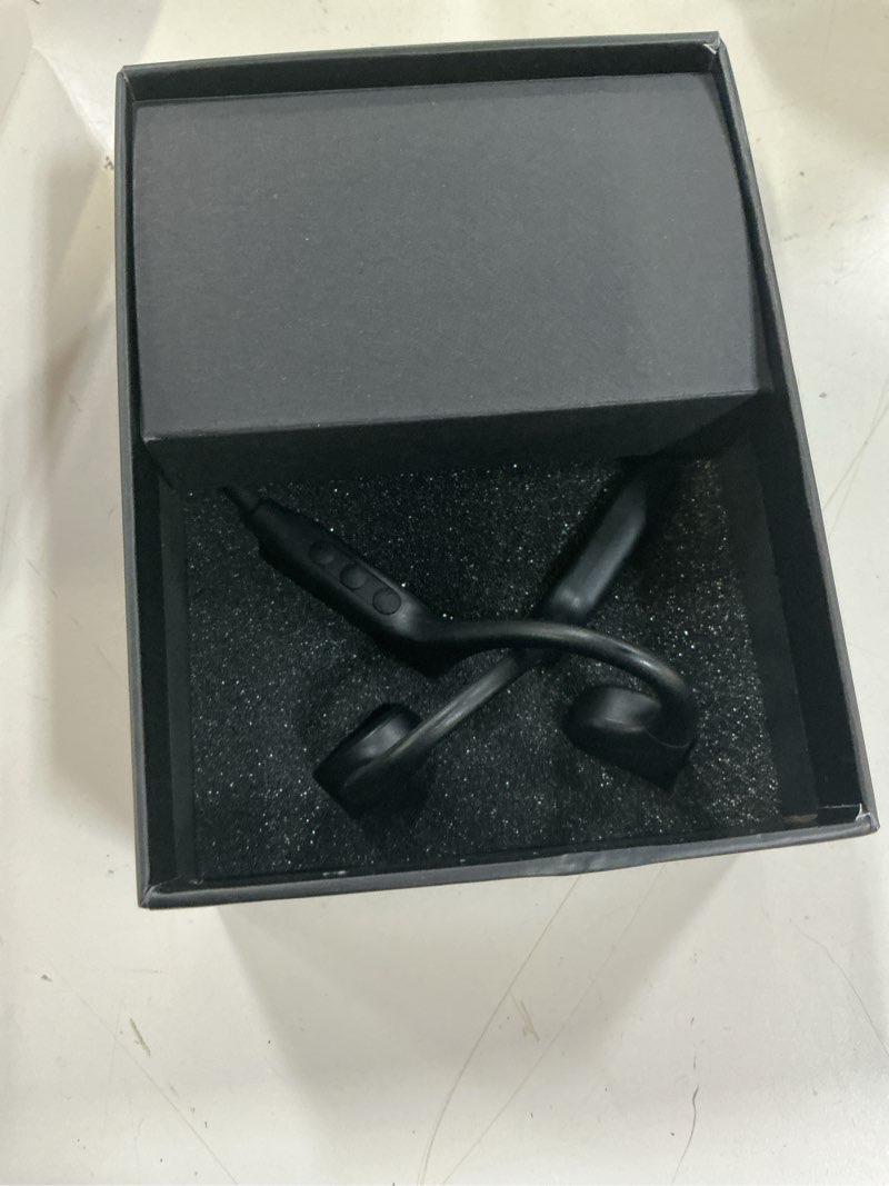 Condition photo showing New/Like New for bone conduction headphones bluetooth 6.0 open ear headphones with mic, 12h playtime wireless sports headphones for running, cycling, walking, gym & workout, ip54 waterproof lightweight secure fit ash black