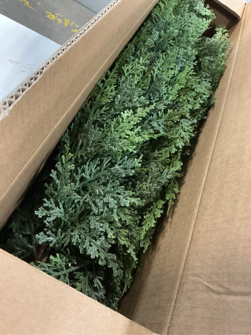 Condition photo showing Good Condition for 4ft soft textured cedar topiary trees for front porch decor, artificial shrubs faux plants potted uv resistant fake greenery for outdoor indoor door garden farmhouse home decoration (set of 2)