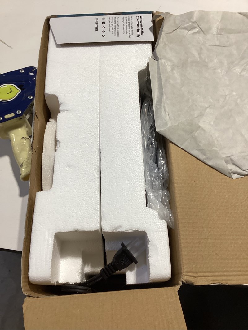 Chefman Rotating Belgian Waffle Maker, 180° Flip Iron w/ Non-Stick Plates, Adjustable Timer, Locking. Not tested