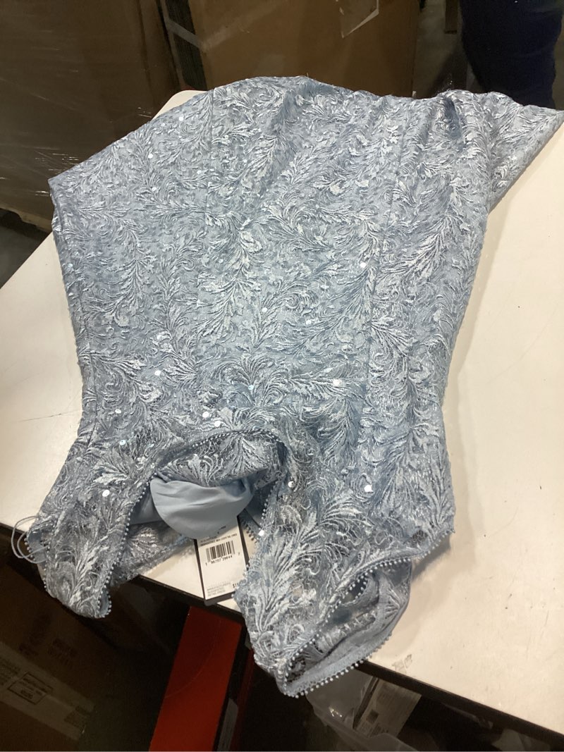 Condition photo showing Good Condition for Adrianna Papell Women's Dress Embroidered Sequined Fit Flare Zip Up Teal 6 size 