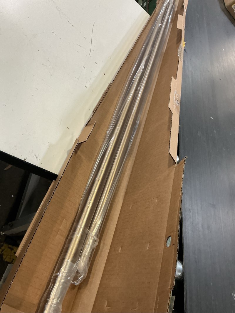 Condition photo showing As Is for ivilon drapery window curtain rod - end cap style design 1 inch pole. 72 to 144 inch color warm gold 72 to 144 in.