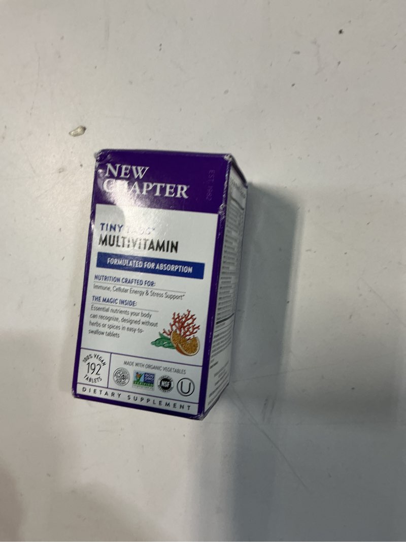 Condition photo showing New/Like New for New Chapter Tiny Tabs Multivitamin with Energy Stress and Immune Support + Vitamin D3 + B Vitamins, 192 Count 192 Count (Pack of 1) Tiny Tab Multivitamin