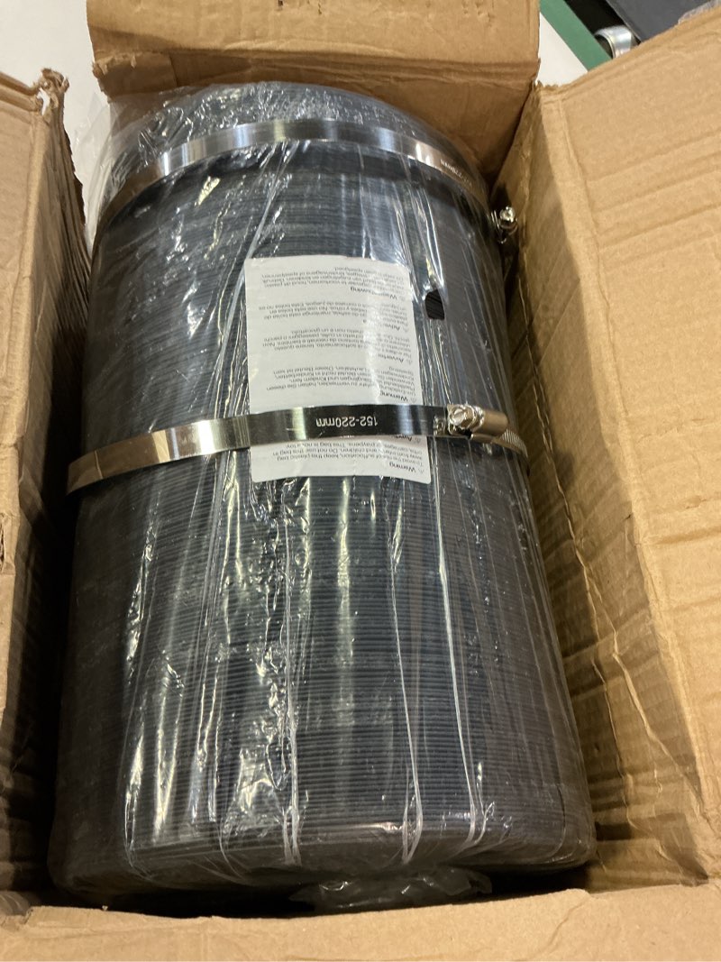 Condition photo showing Good Condition for vivosun dryer vent hose, 8 inch aluminum foil ducting, 25ft long heavy-duty dryer hose vent kit for hvac ventilation, exhaust, duct fan systems, black flexible air duct w/ 2 clamps 8" x 25ft black