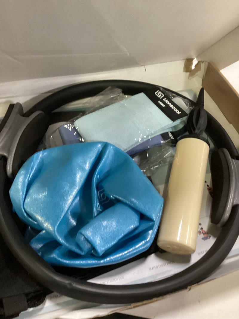 Condition photo showing Good Condition for LIONSCOOL Pilates Ring Set – 14" Anti-Deformation Magic Circle with Padded Handles, Mini Ball, Resistance Bands, Guide & Bag Pilates Ring Set - Deep Dive