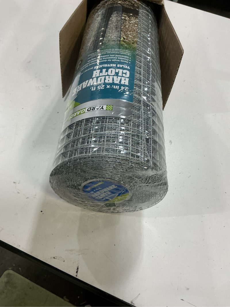 Condition photo showing New/Like New for yardgard hardware cloth 1/2 inch mesh 24 inch x 25 foot 19 gauge galvanized steel wire fence ideal for garden fence, cage fence, chicken wire fencing, rabbit fencing, arts and crafts, and yard fence 2-feet by 25-feet