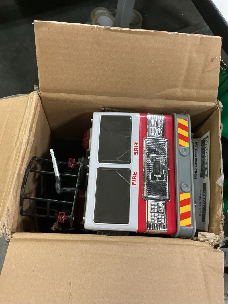 Condition photo showing Good Condition for Mighty Fleet Titans 29" Jumbo Toy Fire Truck – Realistic Flashing Lights, Siren Sounds & Extendable Rotating Ladder – Durable, Interactive Vehicle Toy for Kids Ages 3+ Titans Fire Truck