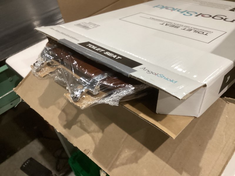 Angel Shield Durable Wood Veneer Natural Toilet Seat Metal Hinged Easy Clean Anti-scratch American S