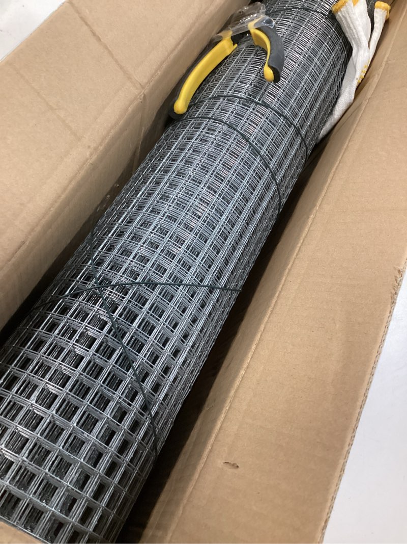 Condition photo showing Good Condition for Hardware Cloth 1/2 inch Square Openings - 19 Gauge 24'' x 50' Hot-Dip Galvanized Wire Mesh, Welded Cage Wire Rolls Great for Animal Enclosure Chicken Coop Flower Beds Rabbits Wire Fencing 1/2inch 24''×50'