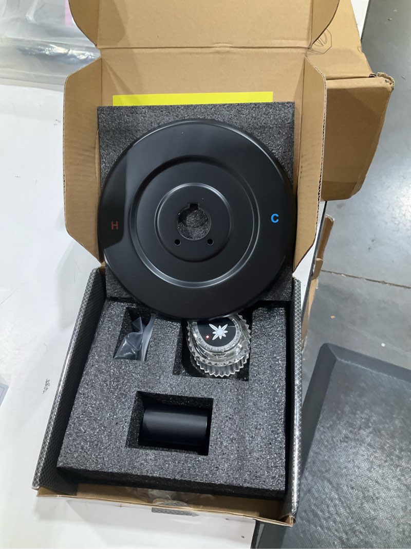 Condition photo showing Good Condition for shower faucet trim kit compatible with moen fit chateau valve only, pull-on push-off design knob handle, matte black