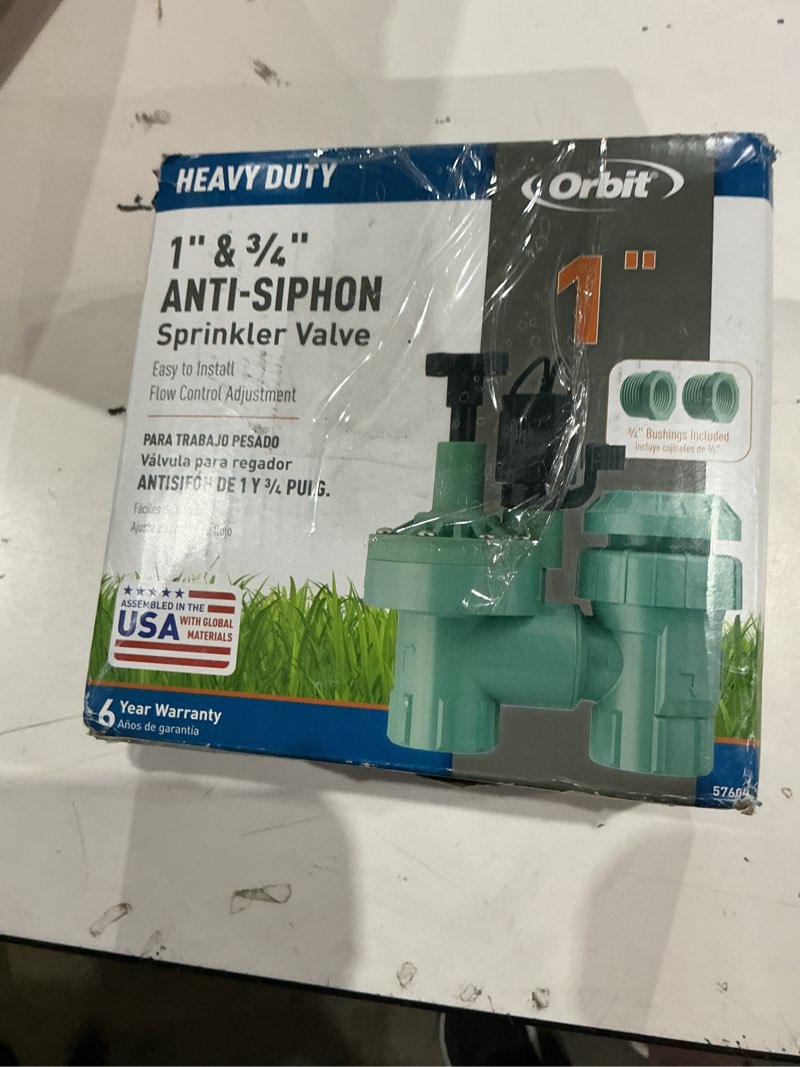 Condition photo showing Good Condition for orbit 57604 1-inch fpt anti-siphon valve with 3/4-inch reducer, pack of 6