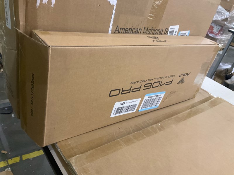 Condition photo showing As Is for AULA F106PRO Wireless Keyboard, Full Size Mechanical Keyboard with Media Knob & Screen, 8000mAh Battery Hot Swappable Custom PBT keycaps Gaming Keyboard - Blaze Switch,Black White Grey Black&White&Grey