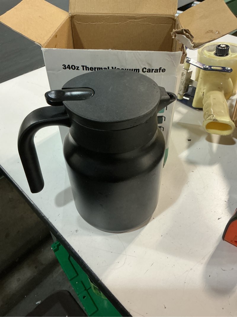 Condition photo showing Good Condition for 34oz thermal coffee carafes for keeping hot/cold, stainless steel coffee carafe, dustproof insulated water carafe for party/home,black 34 ounces black