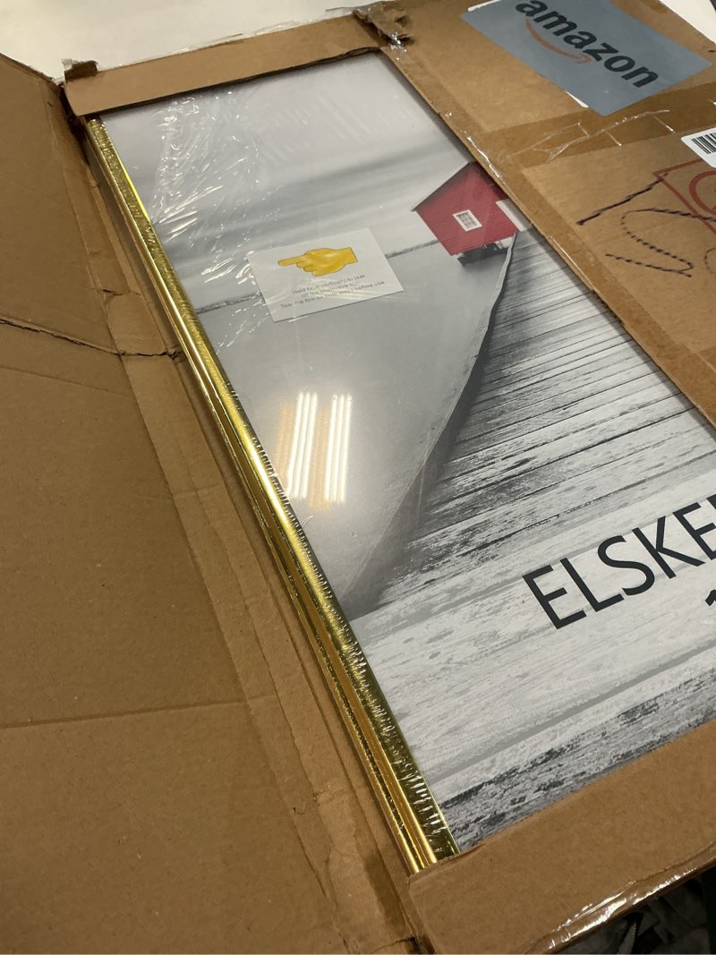 Condition photo showing Good Condition for ELSKER&HOME 18x24 Poster Frame 3 Pack, Gold Picture Frame for Horizontal or Vertical Wall Mounting, Sturdy and Scratch-proof Gold 18 x 24