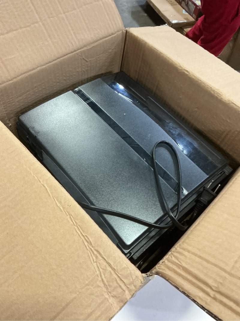 Condition photo showing As Is for Vintage 9-in-1 Record Player Turntable with Bluetooth, AM/FM Radio, CD & Cassette Player, USB/SD Playback, Remote Control, Aux & RCA Inputs, Headphone Jack – Classic Audio System for Music Lovers Black