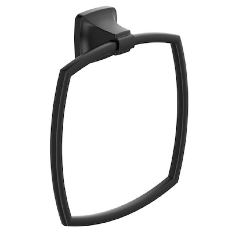 american standard townsend matte black wall mount single towel ring