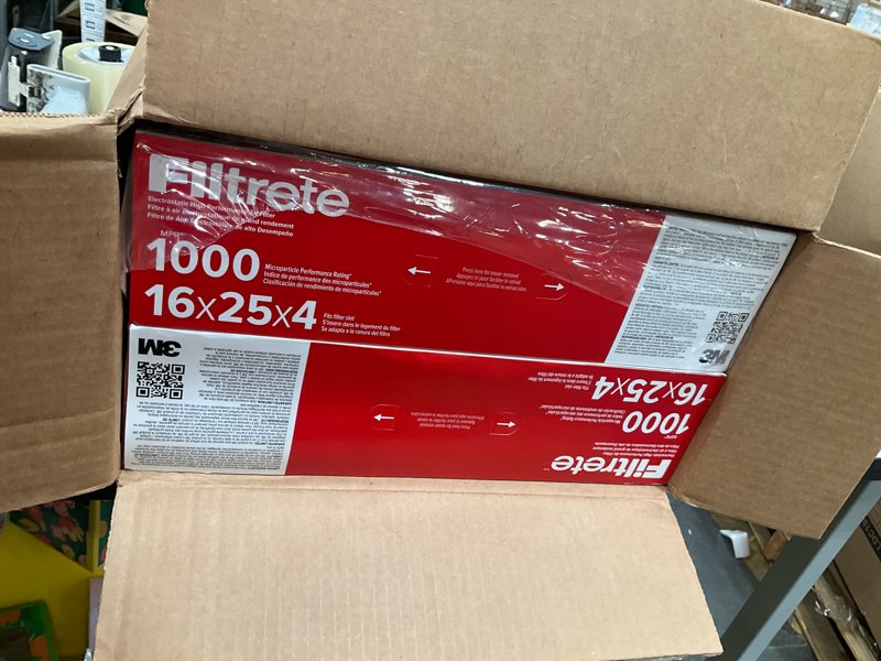 Condition photo showing Good Condition for filtrete 16x25x4 ac furnace air filter, mpr 1000, merv 11, fits honeywell & lennox, allergen defense, electrostatic air cleaning filter, 2-pack (actual size 15.88x24.56x4.31 in)