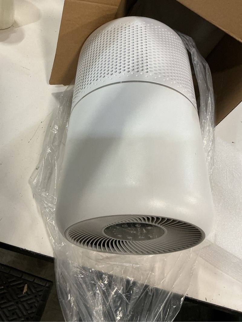 Condition photo showing As Is for levoit air purifier for home allergies pet hair in bedroom, covers up to 1073 ft² by 56w high torque motor, aham verifide, 3-in-1 filter with hepa sleep mode, remove dust smoke odor, core300-p, white