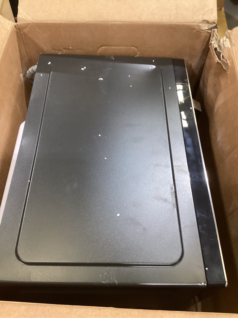 Condition photo showing As Is for TOSHIBA ML-EM09PA(SS) Small Microwave Oven with 6 Auto Menus, Mute Function & Child Lock, LED Lighting, Perfect for Apartments & Dorms, 0.9 Cu Ft, 10.6 Inch Removable Turntable, 900W, Stainless Steel Advanced-0.9 Cu Ft-900W-Stainless Steel