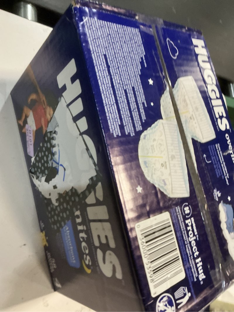 Condition photo showing New/Like New for huggies overnites size 4 overnight diapers (22-37 lbs), 58 ct, packaging may vary size 4 58