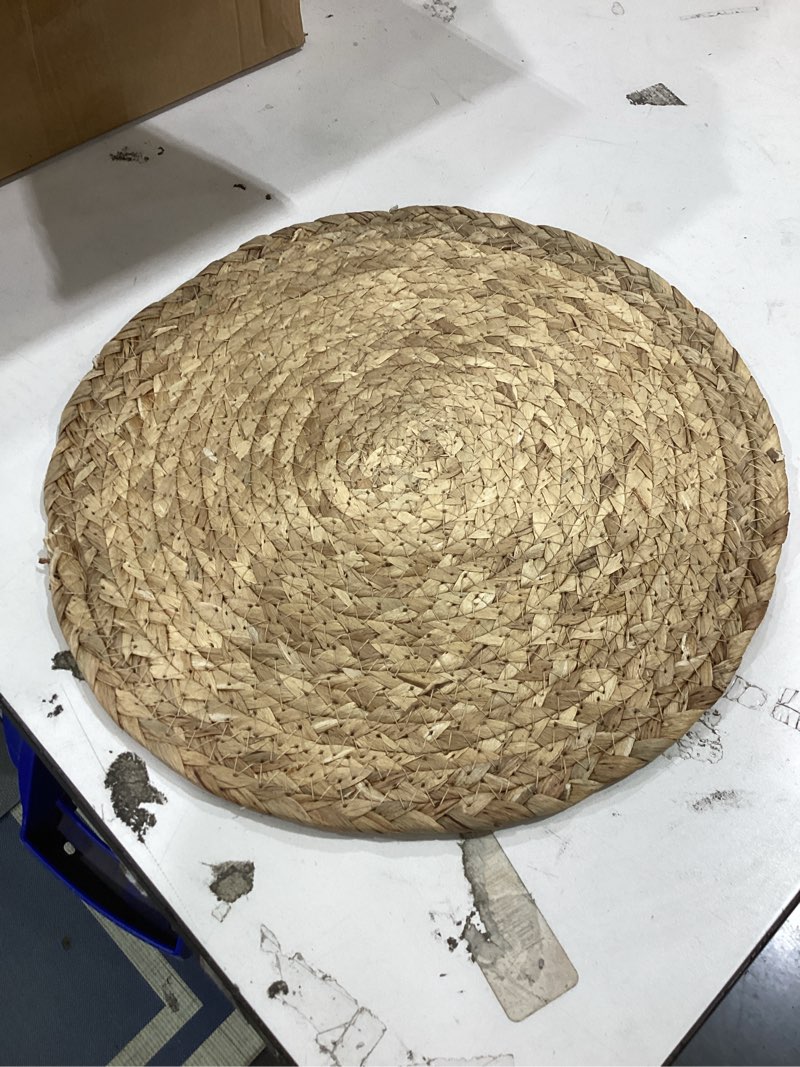 round woven placemats, boho rattan placemats natural hand-woven water hyacinth placemats 36 pcs 