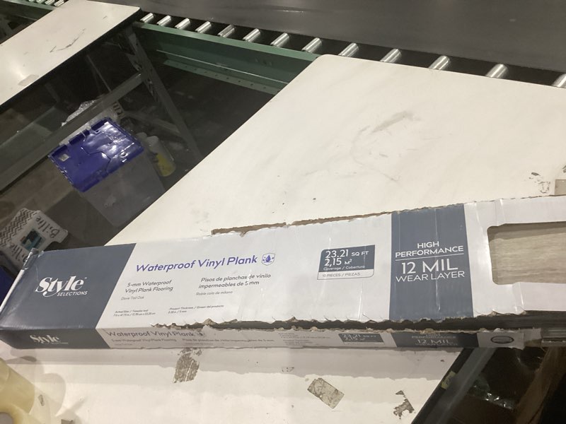 Condition photo showing As Is for vinyl flooring planks