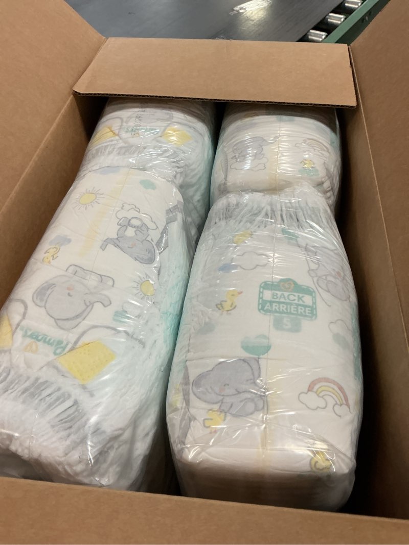 Condition photo showing New/Like New for Pampers Diapers - Swaddlers 360° - Size 5, 116 Count, up to 100% Leakproof Comfy Dry Fit, Designed for Easy Changes, Pull On Baby Diaper (Packaging May Vary) Size 5 116