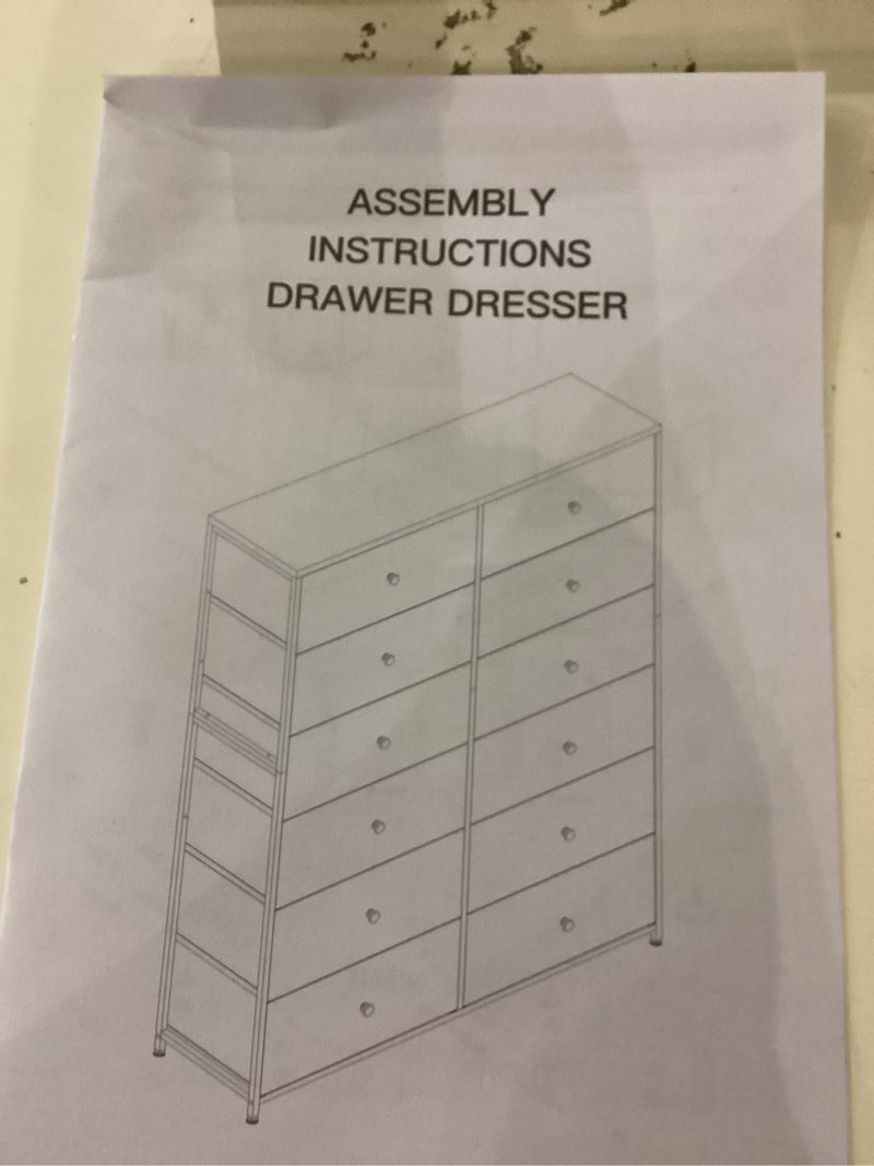 Dresser for Bedroom, Chest of Drawers, Steel, MDFWoven Fabric Drawers, Storage