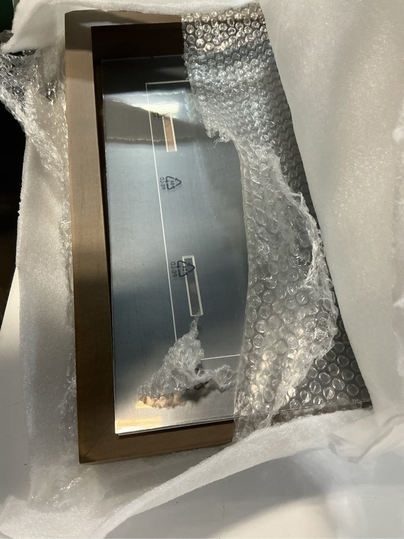Condition photo showing As Is for rattanview medal display frame shadow box 3 in 1 marathon medal and photo display frame case 17 x 12.5 inch wood award storage box for runners, race bibs all sport winner, military award (walnut)