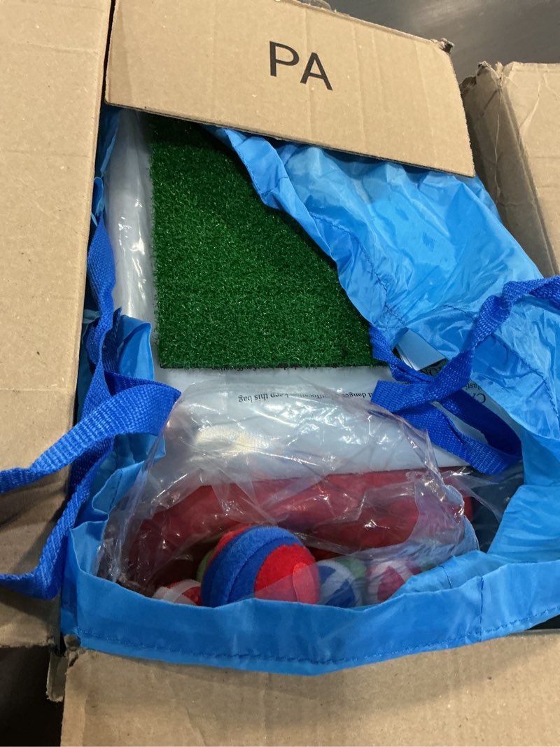 Condition photo showing Good Condition for Inflatable 6ft Giant Dartboard, Golf Darts Kick Darts, Soccer & Throw Darts Game with Pump, 2 Kickball, 4 Throw Balls, 20 Golf Balls, Chipping Mat, Giant Dart Board Target Yard Games Red Dartboard