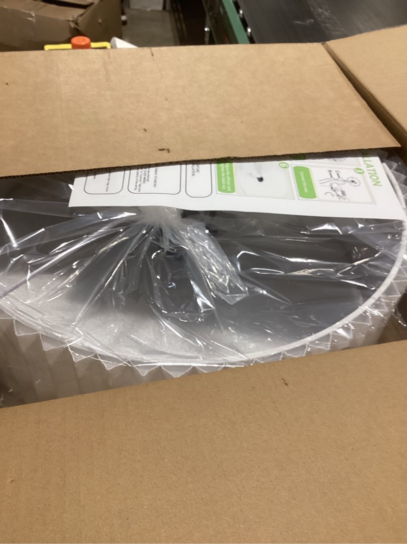 Condition photo showing Good Condition for bargeni 16.5 inch semi flush mount ceiling light,3 light modern black ceiling light fixture with pleated fabric shade,flush mount light fixture for bedroom,living room,hallway,dining room black 16.5inch