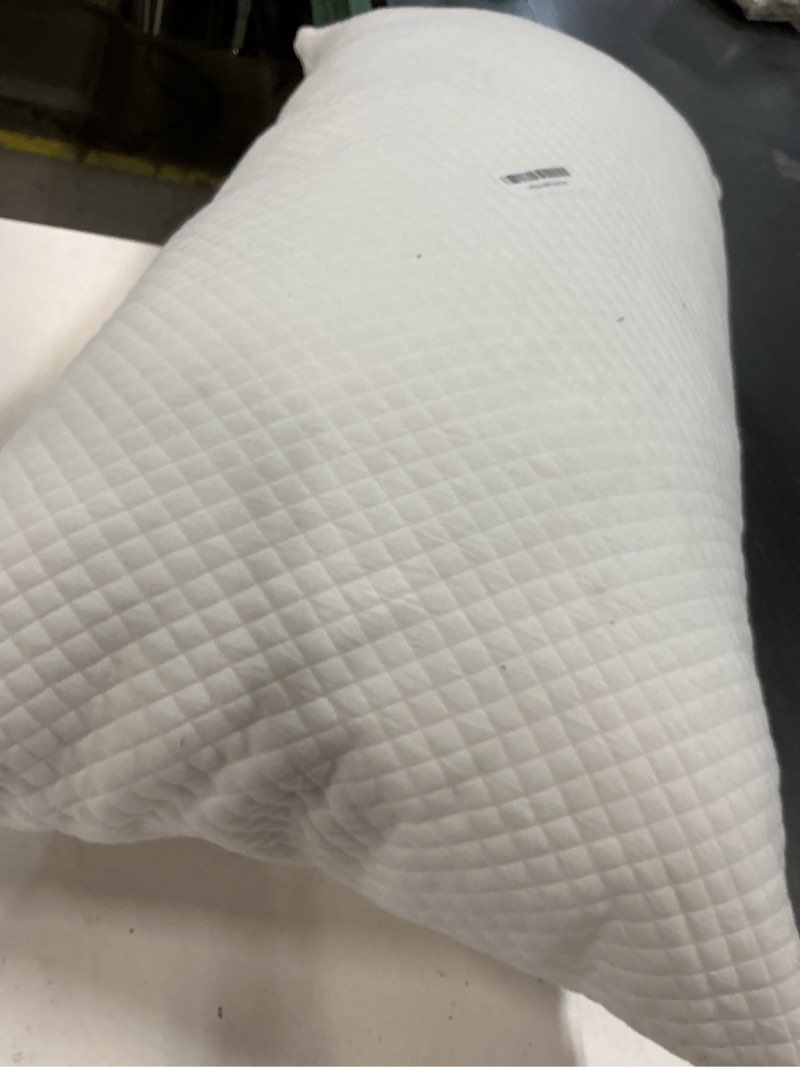 Condition photo showing As Is for dreamyblue signature pillow w/adjustable loft • shredded memory foam fill • neutral alignment for side, back, and stomach sleepers • washable bamboo rayon cover • certipur-us certified foam (king) king (pack of 1)