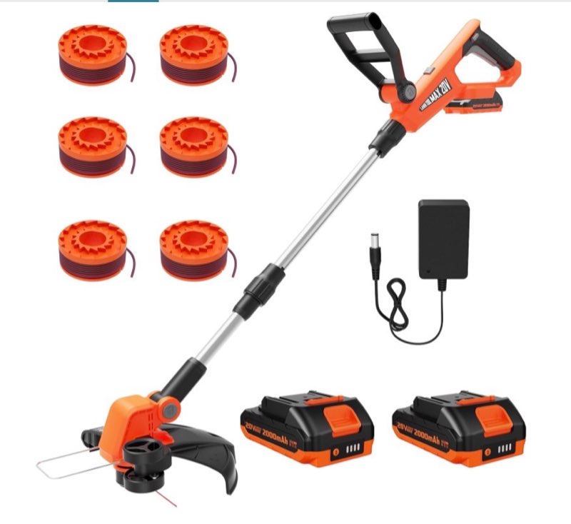 VARSK 12 Inch 20V Cordless Weed Wacker with Automatic Line Feed, 2 in 1 String Trimmer and Edger, In