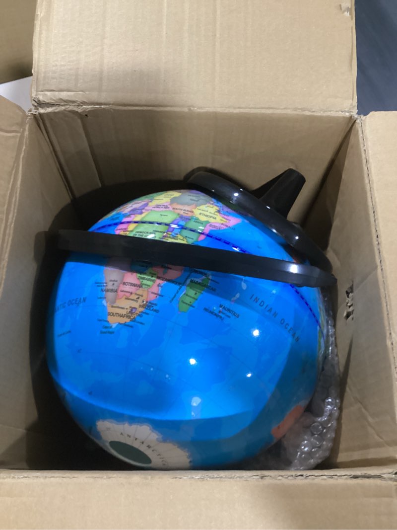 Condition photo showing As Is for Amylove 13'' Illuminated World Globe for Adults 720°/360° Rotation Rewritable Light Up Globe with Stand World Map for Interactive Learning Light with Base Lamp LED Decor(Lightweight,Classic) Classic Lightweight