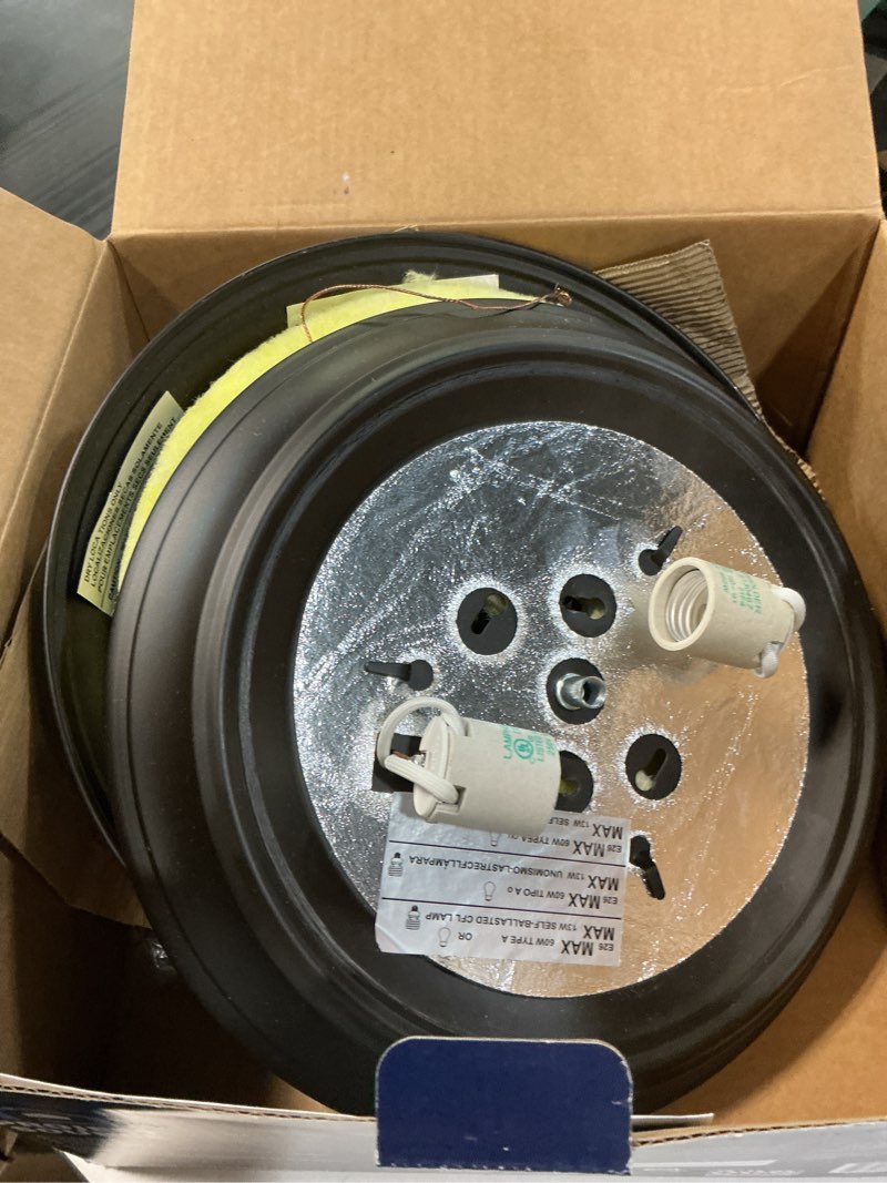 Condition photo showing As Is for project source 2-light 13-in gloss bronze led flush mount light (2-pack)