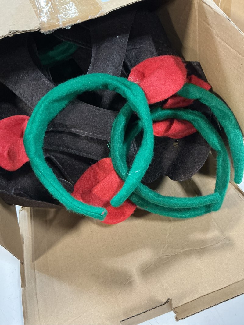 Condition photo showing Good Condition for 48 pcs Zubebe Christmas Reindeer Antlers Headband Xmas Deer Horns Antlers Headband with Ears Deer Decor 24 Brown 13.39 x 11.81 Inches