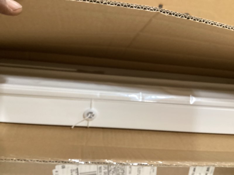 Condition photo showing Good Condition for seeye 2 inch faux wood blinds for indoor windows with crown valance, cordless room darkening window blind, 45" w x 48" h, horizontal wooden shades for bedroom, kitchen, office, doors, white 45"w x 48"h