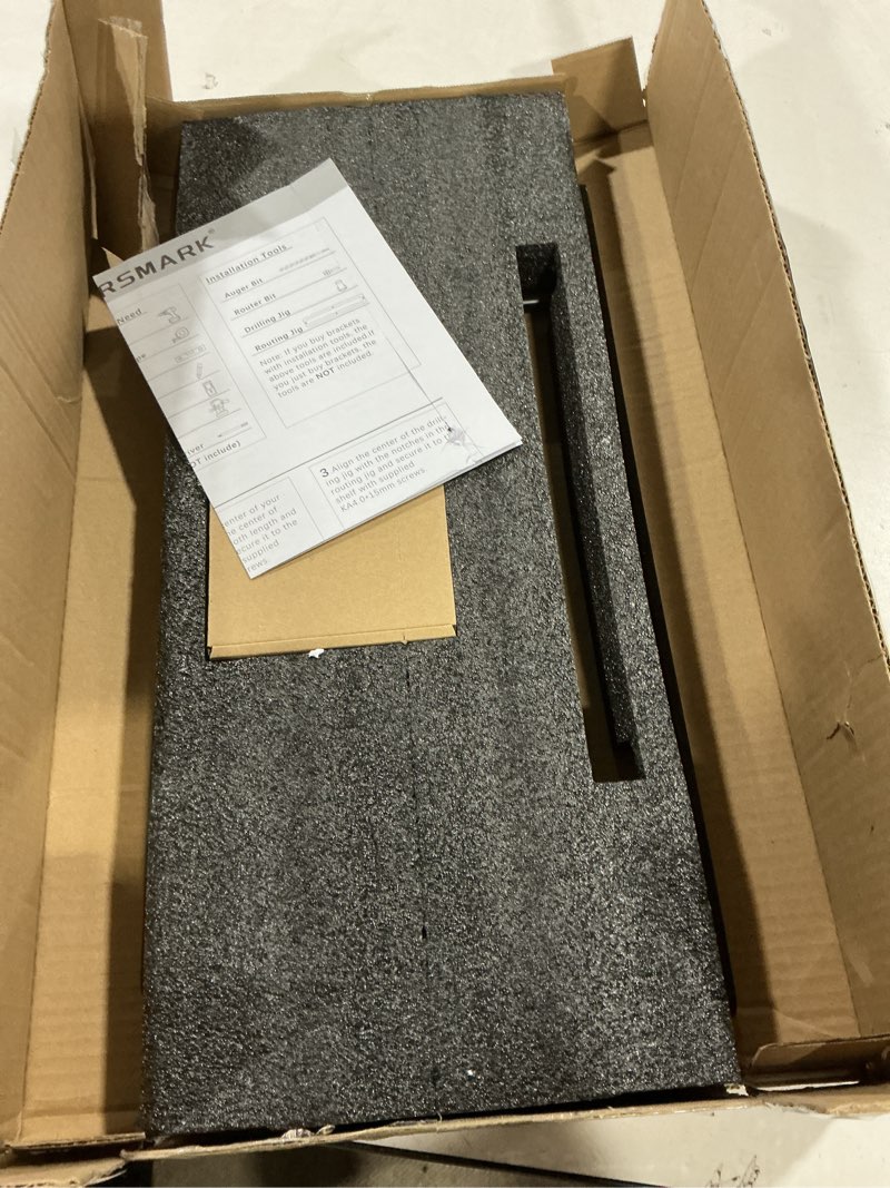 Condition photo showing New/Like New for 2pcs Floating Shelf Bracket Heavy Duty,Decorative Floating Shelf Hardware Hidden Black Metal Fireplace Mantel Brackets Without Jig (18"X6"X1.0" Without Tools)