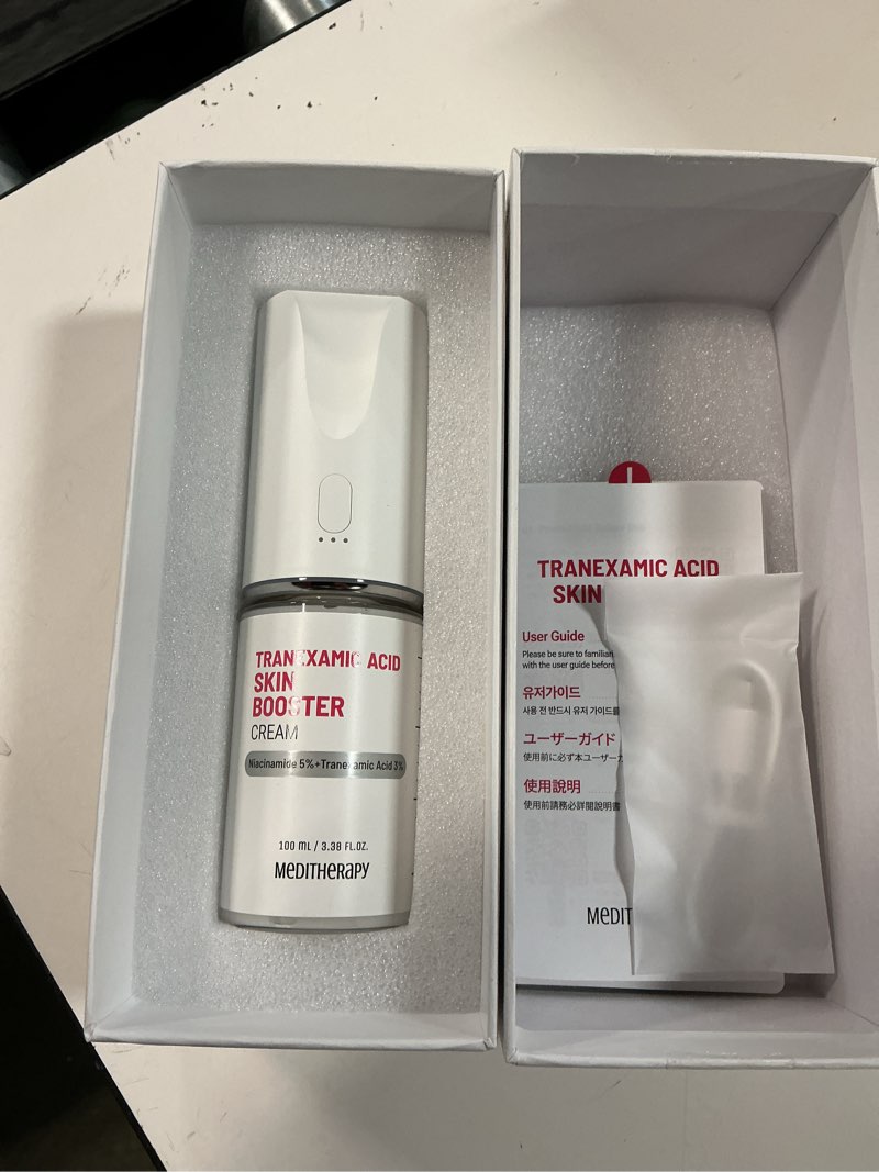 Condition photo showing Good Condition for meditherapy tranexamic acid skin booster cream 3.4 fl oz - 5% niacinamide & 3% txa korean face moisturizer - gentle facial serum cream with facial device for glass skin - radiant complexion