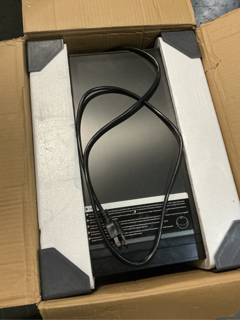 Condition photo showing Good Condition for ecozy 2" Clear Ice Ball Maker with CrystalFlux Technology, 4 pcs in 40 Mins, 144 pcs/Day, Sphere Ice Maker with Enhanced Insulation, Automatic Water Supply, Self-Cleaning for Whiskey & Bourbon Matte Black