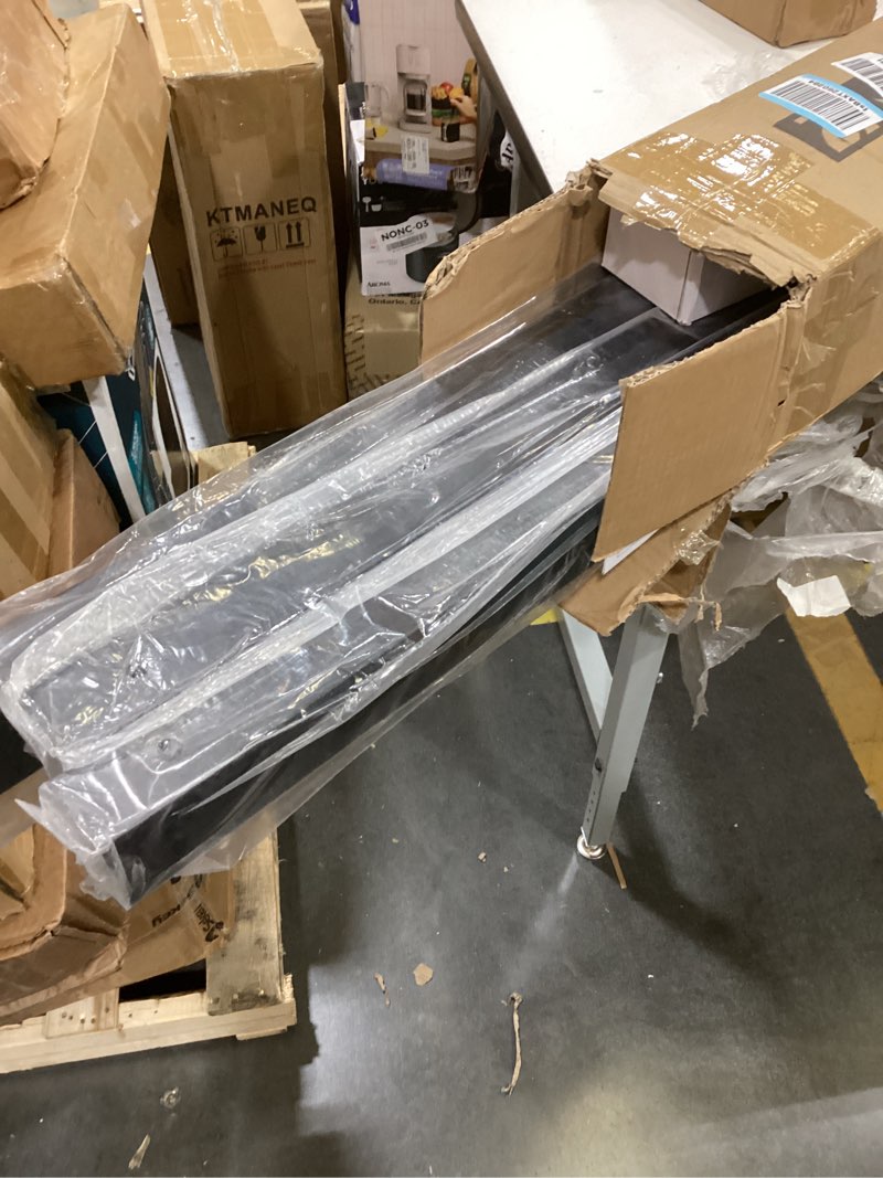 Condition photo showing As Is for diyhd 10ft ceiling mount double sliding barn door hardware,heavy duty box track kit for exterior use,max load 300lbs,fit 2 x30 in doors (hardware only,no door) 10ft-double door kit
