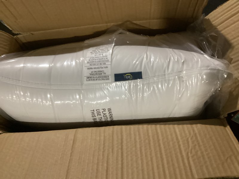 Condition photo showing New/Like New for viewstar king size pillows set of 2, hotel quality cooling down alternative gusseted bed pillows for side, back, or stomach sleepers, white plush white king