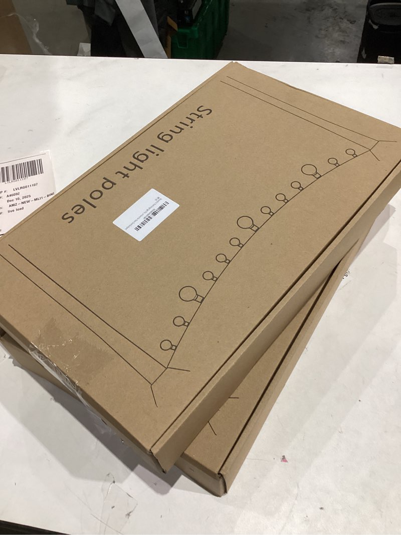 Condition photo showing New/Like New for 2 Pack String Light Poles,10 Ft Light Poles for Outside String Lights,Outdoor Lights Pole with Fork,Metal Poles Stand for Patio Deck Backyard 10FT 2 Pack