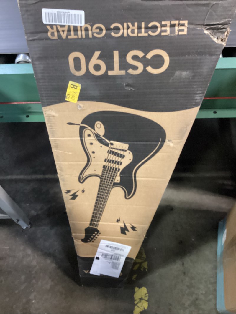 Condition photo showing New/Like New for cahaya electric guitar for beginner 39”: solid body electric guitars with sss pickups beginner guitar kit with gig bag audio cable cst90 matte finish black