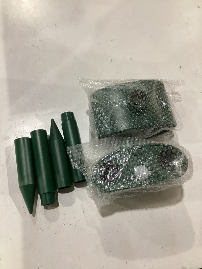 Condition photo showing New/Like New for 2026 upgraded solar animal repellent ultrasonic outdoor, 2 pack ip65 waterproof deer repellent & cat deterrent with motion sensor, effective squirrel racoon rabbit skunk repeller for yard garden green