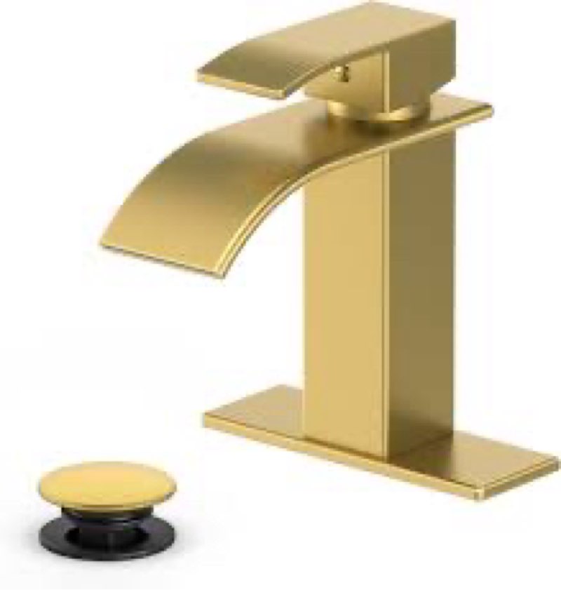 ryuwanku bathroom faucet brushed gold modern waterfall bathroom sink faucet with single handle suita
