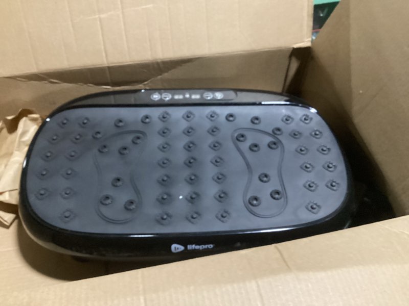 Condition photo showing As Is for Lifepro HexaPlate Lite Vibration Plate Exercise Machine with Magnetic Acupoints - Full Body Vibration Platform for Beginners and Recovery - Lymphatic Drainage Massager for Muscle Toning and Fitness Black